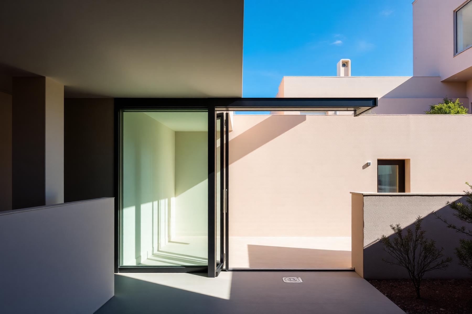 Residence 04 — Custom pivot door σε μαύρο σίδηρο και κρύσταλλο.